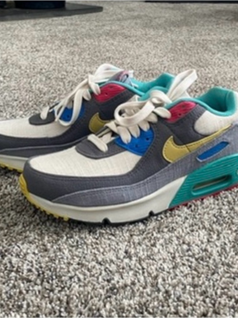 Nike Women's Multicolor Sneakers - Gray/Teal/Yellow/Pink/Blue Air Max